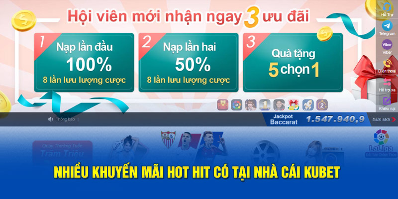 Nhiều khuyến mãi hot hit chỉ có tại nhà cái Kubet